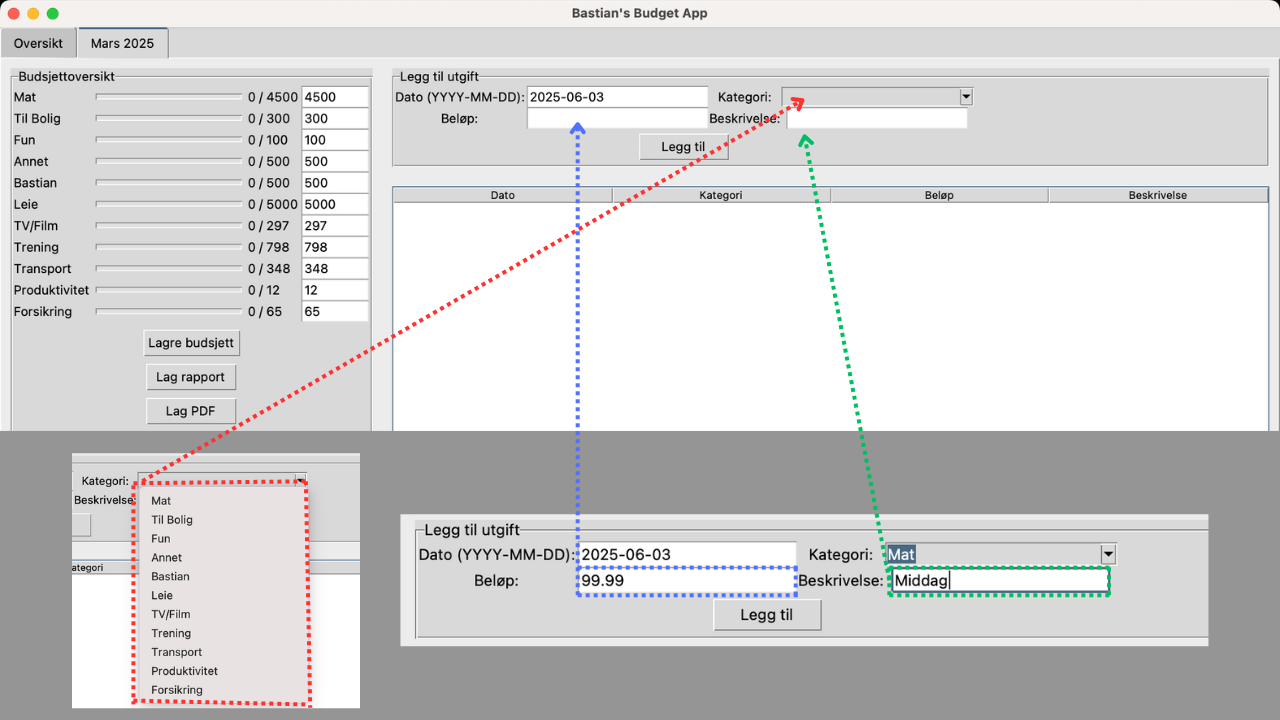 Budget App Screenshot 2